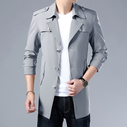 Men's Solid Color Trench - Wnkrs