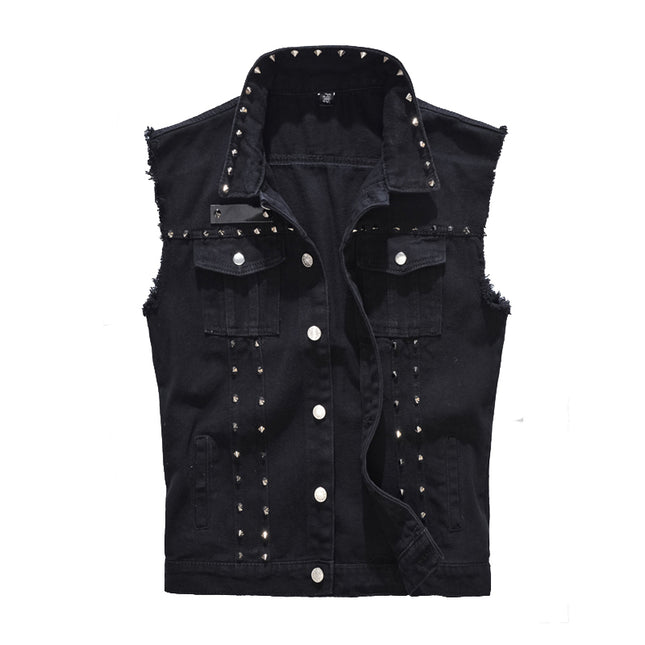 Black Denim Vest for Men - Wnkrs