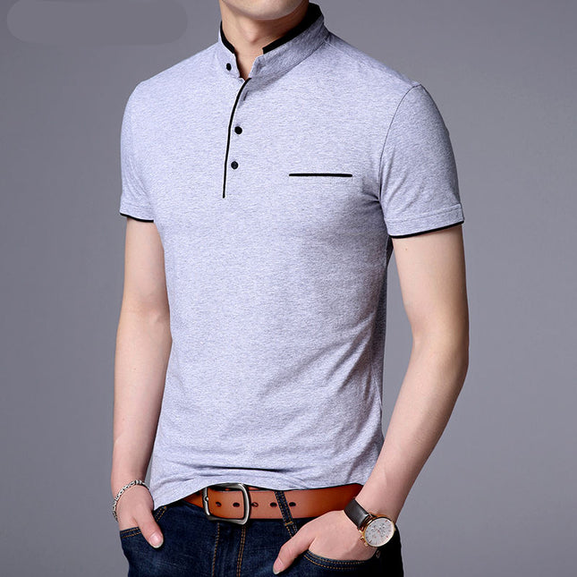 Men's Elegant Shirt with Mandarin Collar - Wnkrs