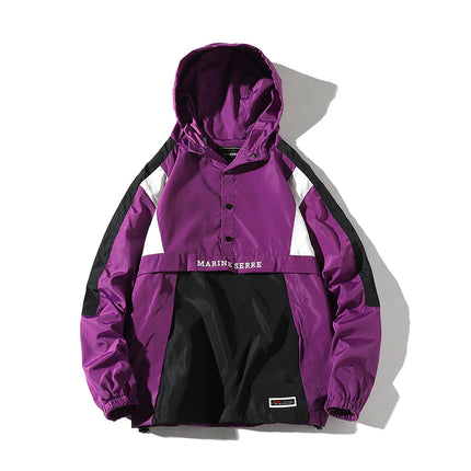 Colorful Patchwork Hooded Jacket for Men - Wnkrs