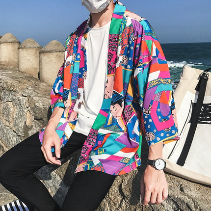 Men's Japanese Themed Kimono Jacket - Wnkrs