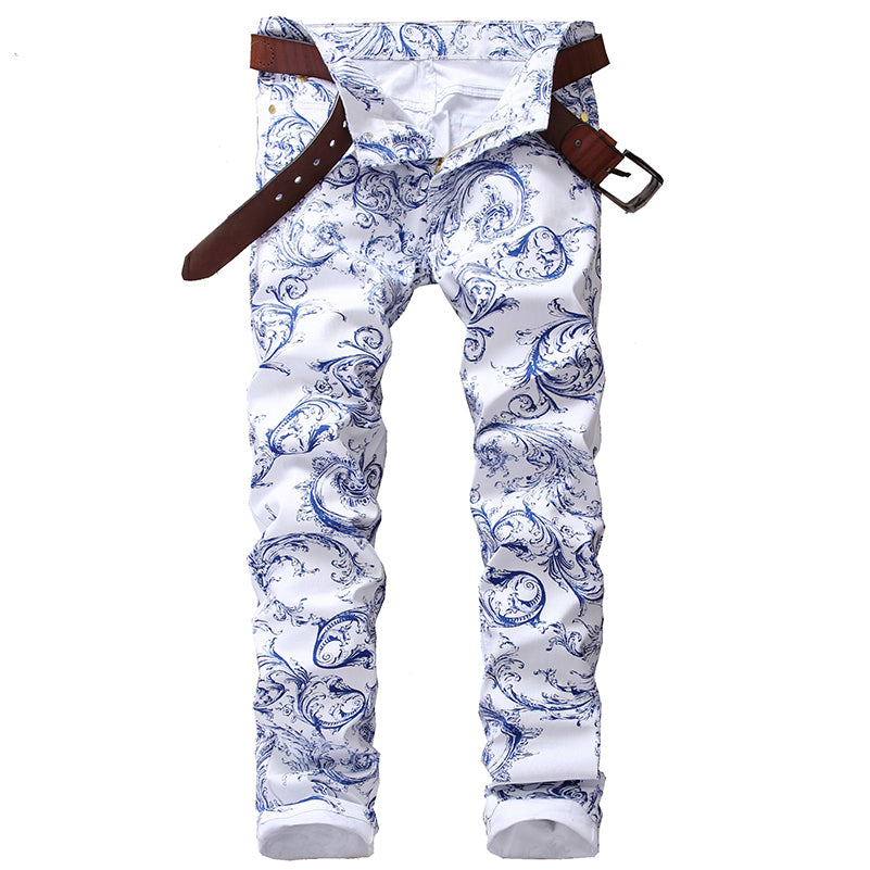 Boho Patterned Men's Jeans