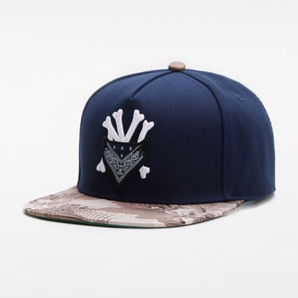 Black and Blue Cotton Unisex Snapback - Wnkrs