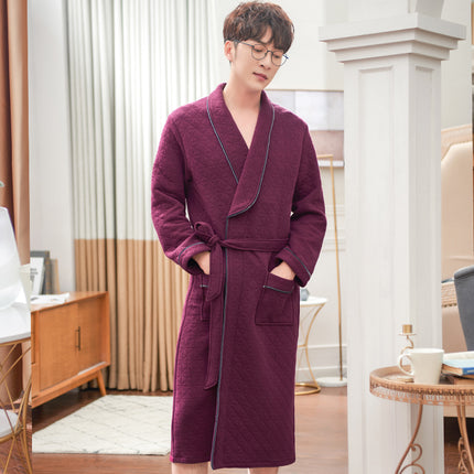 Long Sleeved Air Cotton Bathrobe for Men - Wnkrs