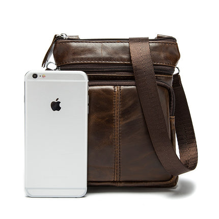 Men's Genuine Leather Crossbody Bag - Wnkrs