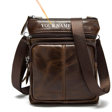 Men's Genuine Leather Crossbody Bag - Wnkrs