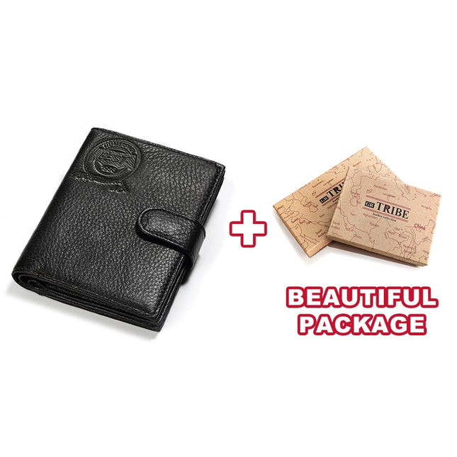 Vertical Leather Wallet with Passport Holder for Men - Wnkrs