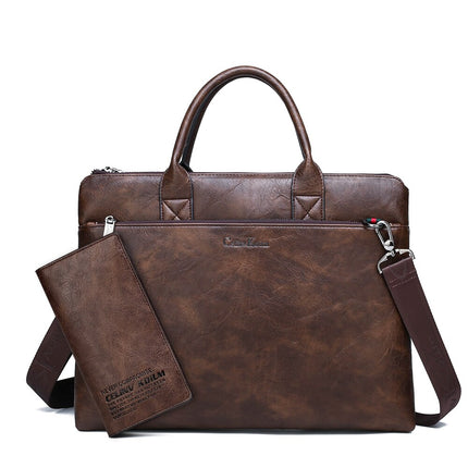 Men's Office Leather Shoulder Bag - Wnkrs