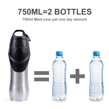 Portable Lock Design Paw Print Travel Dog Water Bottle - wnkrs