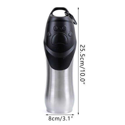 Portable Lock Design Paw Print Travel Dog Water Bottle - wnkrs