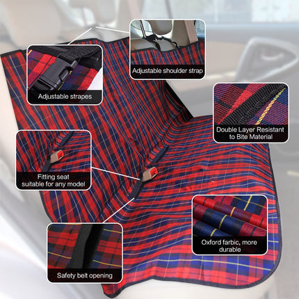 Dog's Plaid Pattern Car Seat Cover - wnkrs