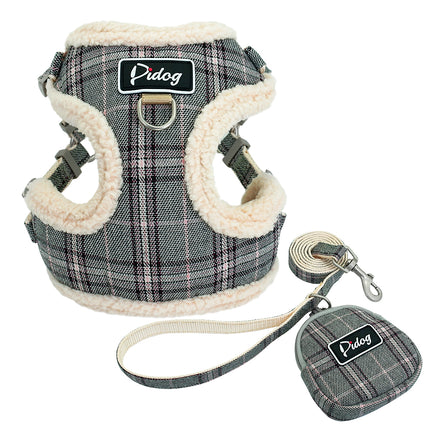 Dog Warm Plaid Vest with Leash - wnkrs