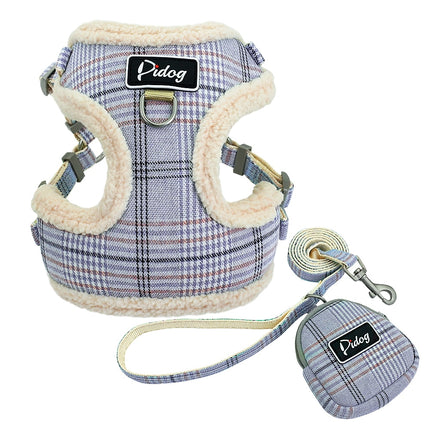 Dog Warm Plaid Vest with Leash - wnkrs