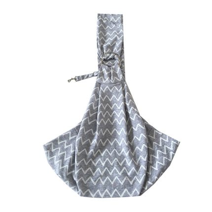 Grey Striped Cotton Pet's Sling Carrier Bag - wnkrs