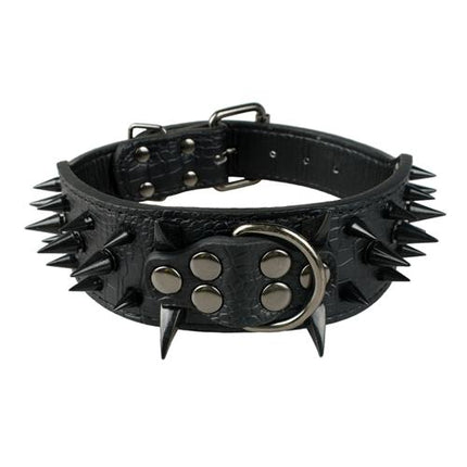 Spiked Leather Dog Collar - wnkrs