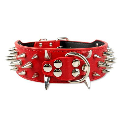 Spiked Leather Dog Collar - wnkrs