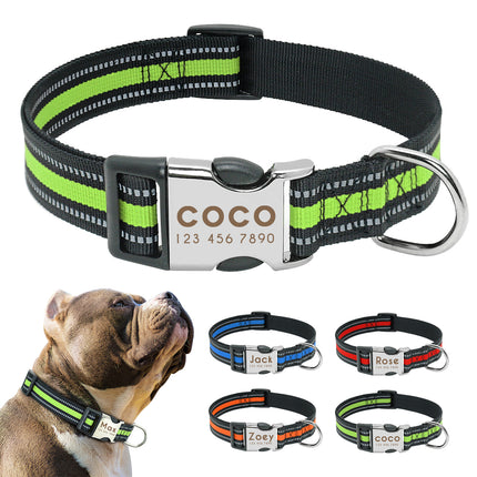 Dog's Striped Reflective Collar - wnkrs