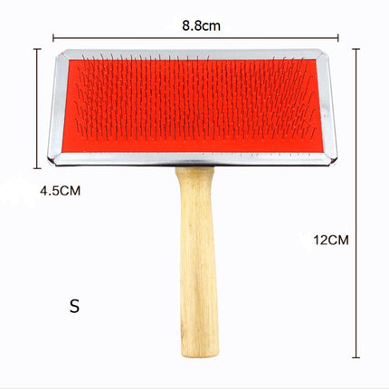 Pet's Needle Comb With Wooden Handle - wnkrs