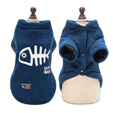 Cute Fish Bone Printed Hoodies for Small Dogs - wnkrs