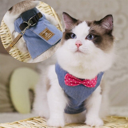 Gentleman Style Cat Harness with Leash - wnkrs