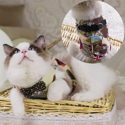 Gentleman Style Cat Harness with Leash - wnkrs