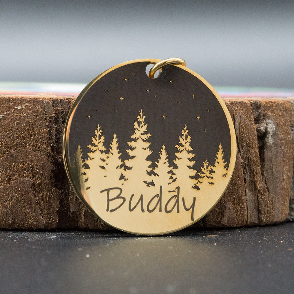 Personalized Engraved Round Dog ID Tag