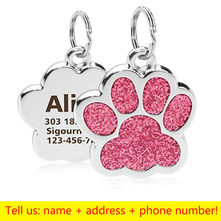 Paw Shaped Personalized Pet ID Tag - wnkrs