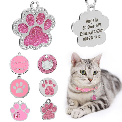 Cat's Crystal Personalized ID Tag - wnkrs