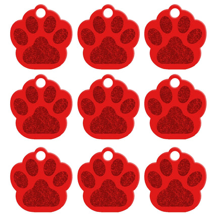 Paw Shaped Metal Dog ID Tags 20 pcs Set - wnkrs