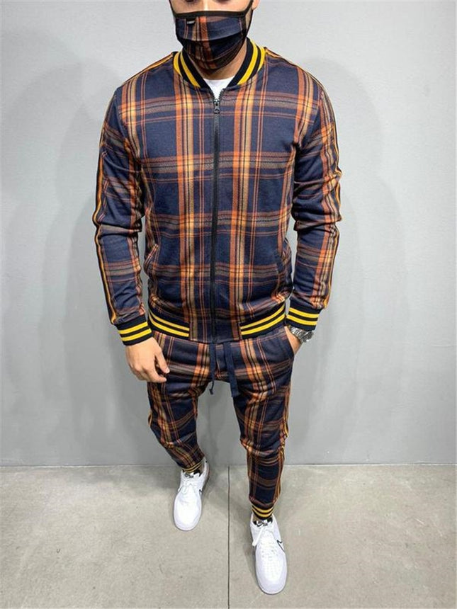 Men's Sport Plaid Jacket and Pants Set - Wnkrs