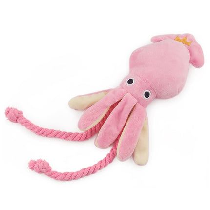 Plush Pink Squid Dog Toy - wnkrs