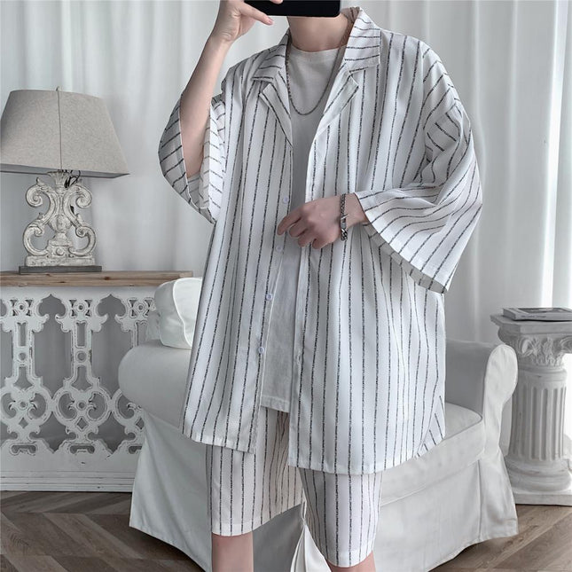 Men's Loose Striped Clothing Set - Wnkrs