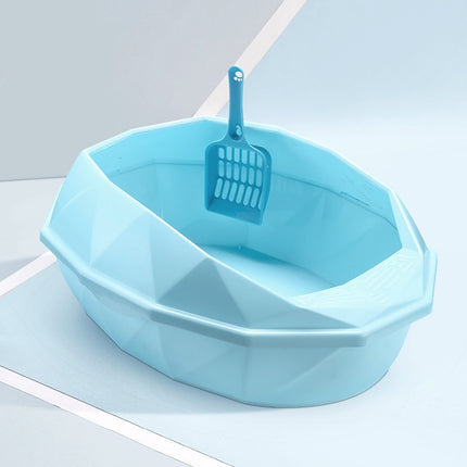 Crystal Shaped Detachable Semi-Enclosed Cat Toilet - wnkrs