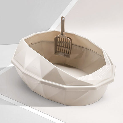 Crystal Shaped Detachable Semi-Enclosed Cat Toilet - wnkrs