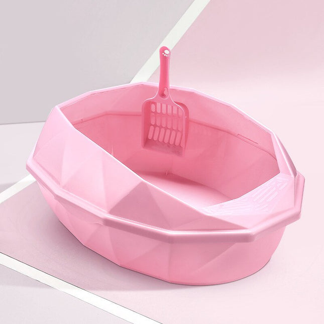 Crystal Shaped Detachable Semi-Enclosed Cat Toilet - wnkrs