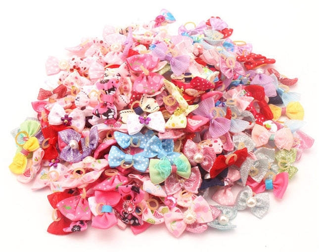 Colorful Small Hair Bows Set for Cat and Dog - wnkrs