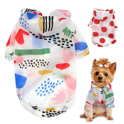 Transparent Patterned Small Dog Raincoat - wnkrs