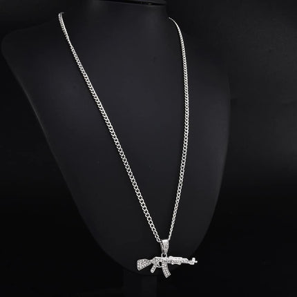 Hip-Hop Gun Shaped Pendant Necklace for Men - Wnkrs