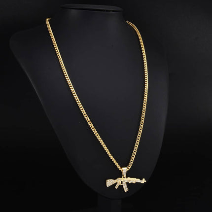 Hip-Hop Gun Shaped Pendant Necklace for Men - Wnkrs