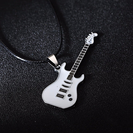 Men's Enamel Guitar Pendant Necklace - Wnkrs