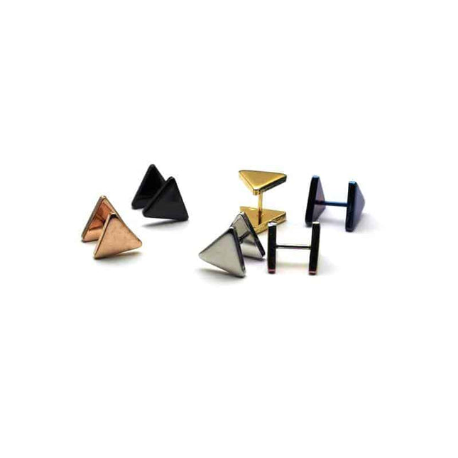 Men's Triangle Shaped Stud Earrings - Wnkrs