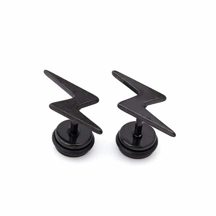 Men's Classic Lightning Shaped Stud Earrings - Wnkrs