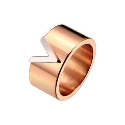 Men's Minimalistic V-Shaped Stainless Steel Rings - Wnkrs