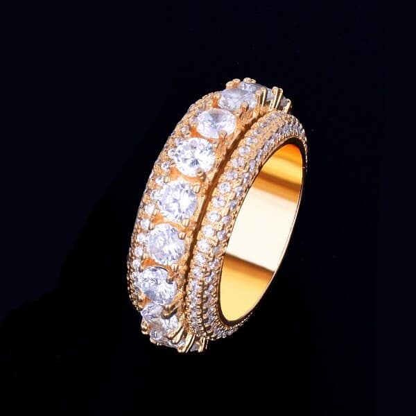 Men's Crystal Gold Plated Ring - Wnkrs