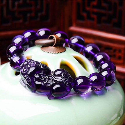 Buddhism Obsidian Stone Beaded Bracelet - Wnkrs