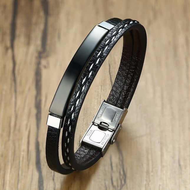 Men's Genuine Leather Personalize Bracelet - Wnkrs