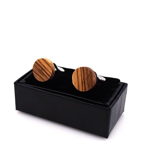 Men's Fashion Round Wooden Cufflinks - Wnkrs