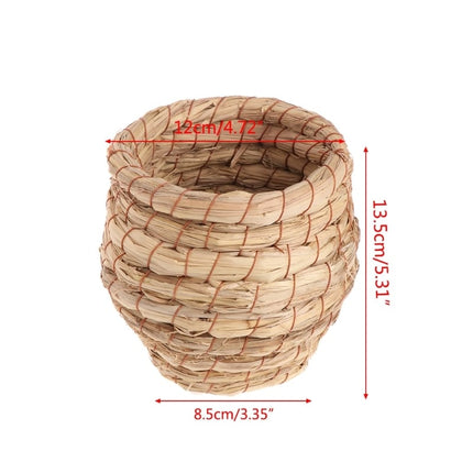 Woven Straw Round Shaped Bed for Birds - wnkrs