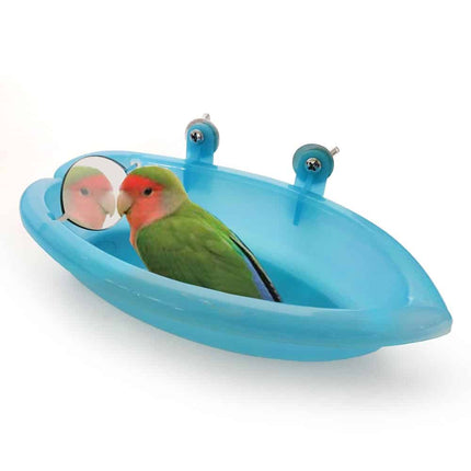 Sky Blue Design Bird Bath with Mirror - wnkrs