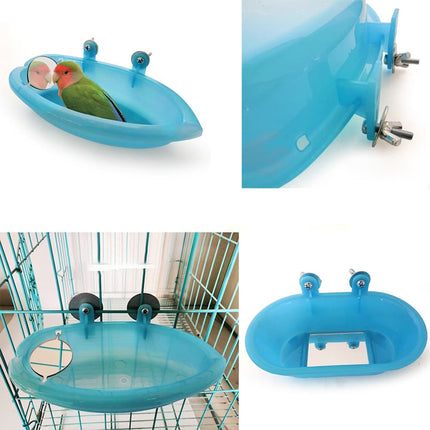 Sky Blue Design Bird Bath with Mirror - wnkrs